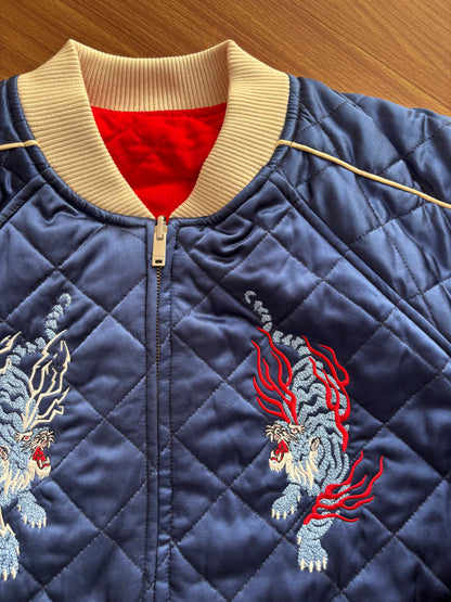 100% SILK Azuki Twin Tigers Reversible Sukajan Jacket