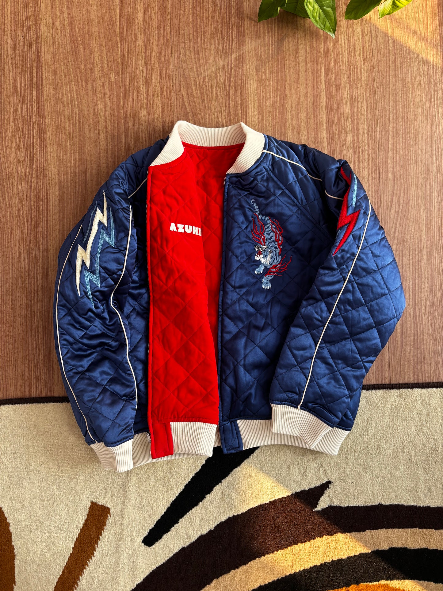 100% SILK Azuki Twin Tigers Reversible Sukajan Jacket