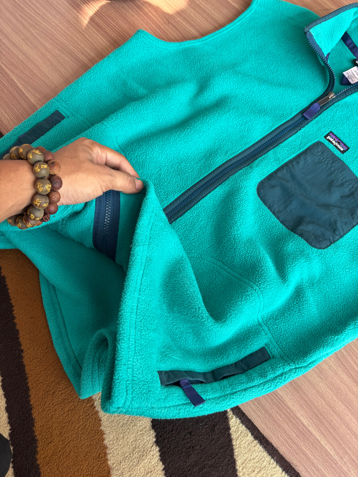 Patagonia turquoise Fleece vest (L-XL)