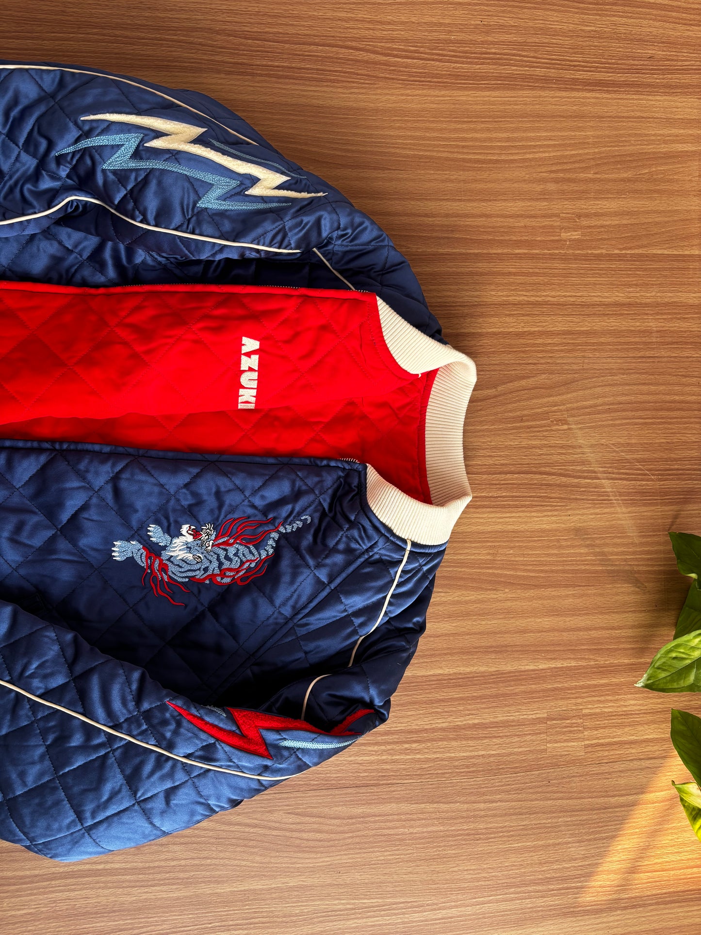 100% SILK Azuki Twin Tigers Reversible Sukajan Jacket