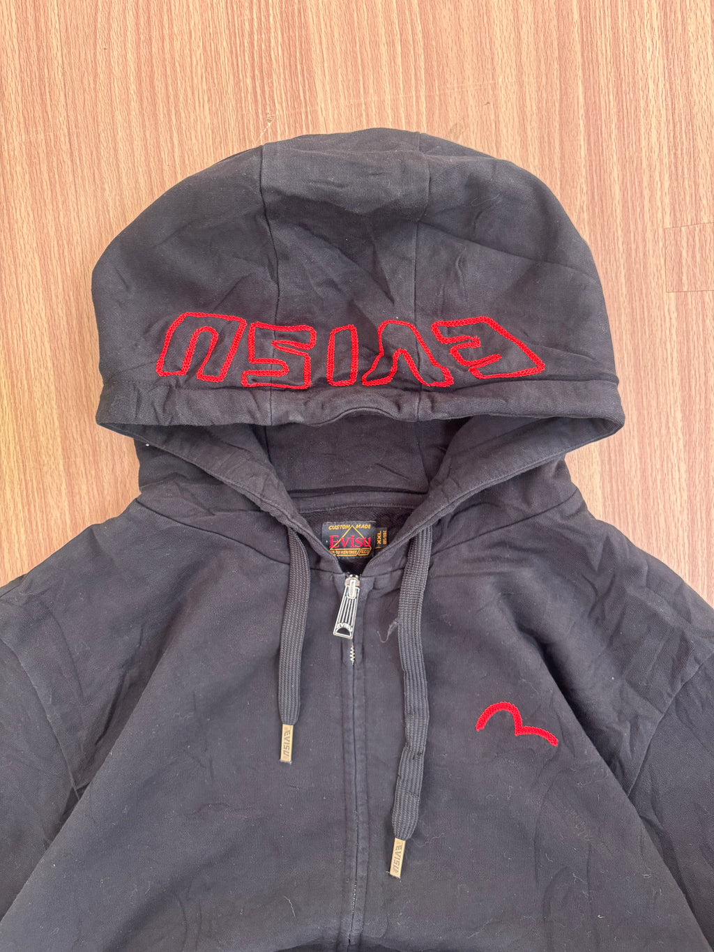 Authentic Evisu Embroidered Tiger Daruma Doll Hoodie