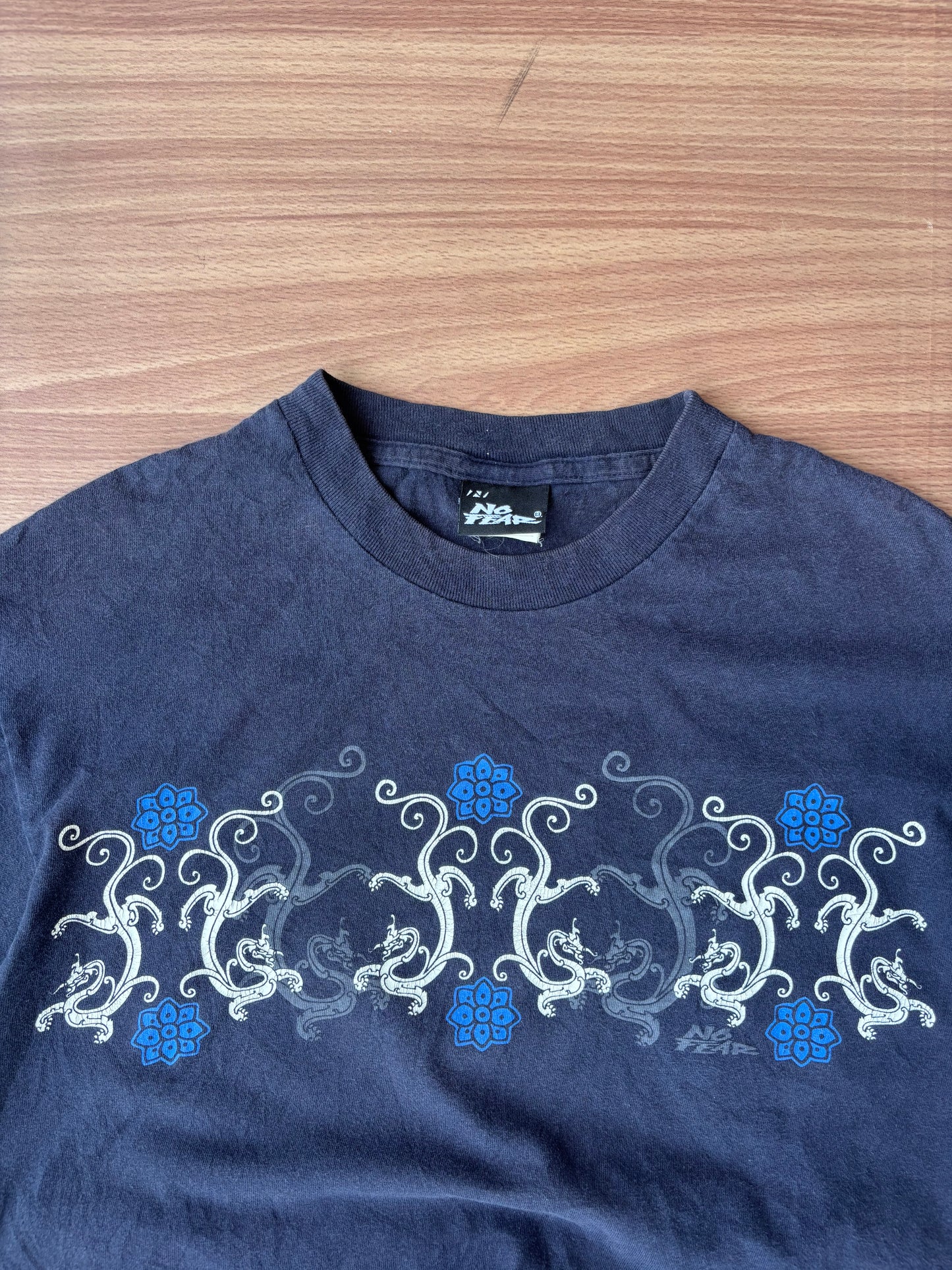 Vintage NoFear dragons & flowers tee