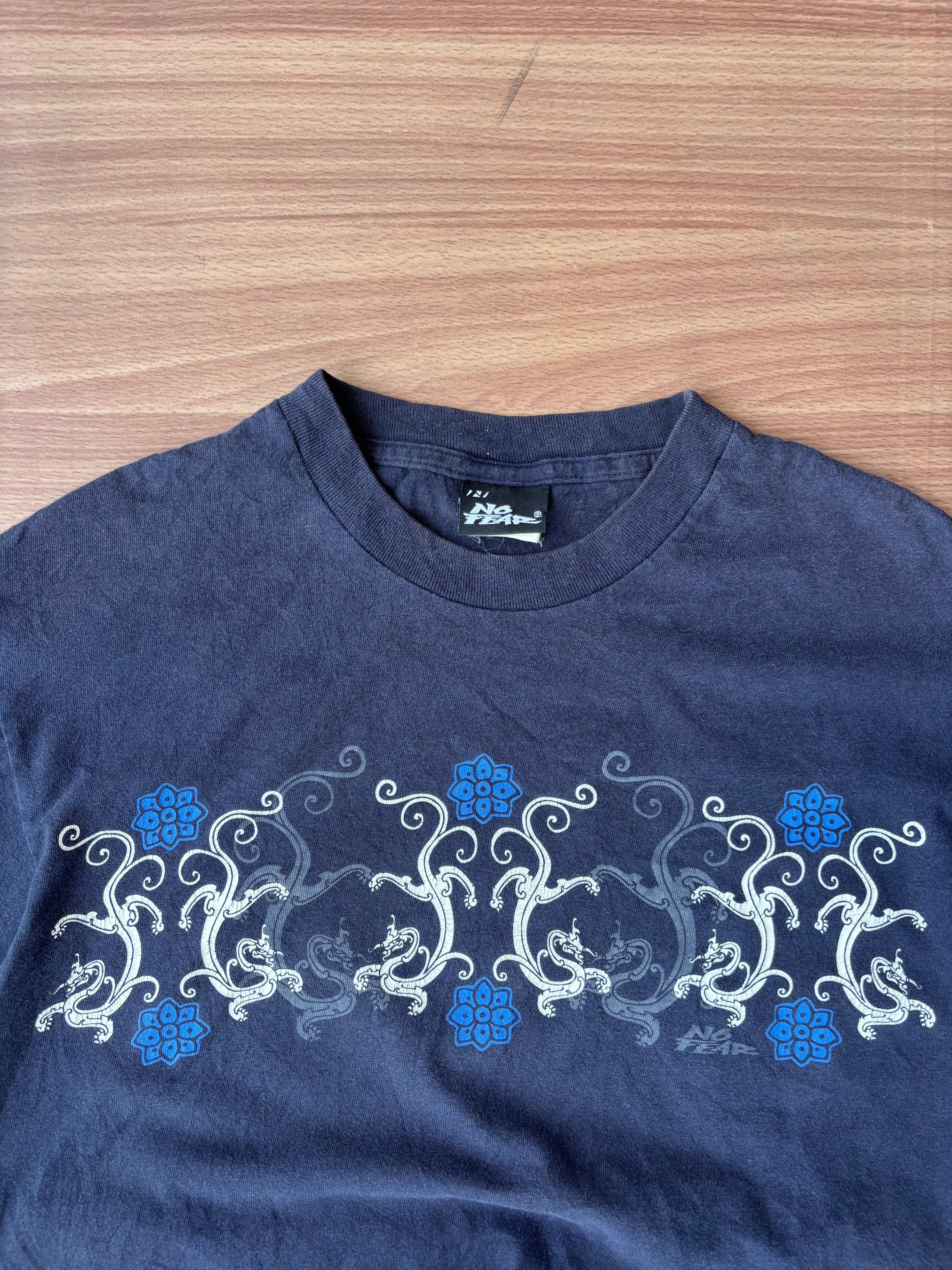 Vintage NoFear dragons & flowers tee
