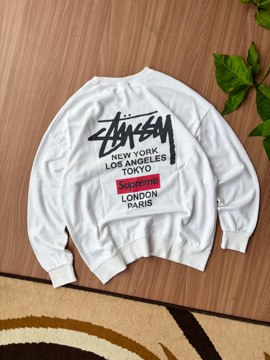Stussy x supreme boxy fit sweatshirt