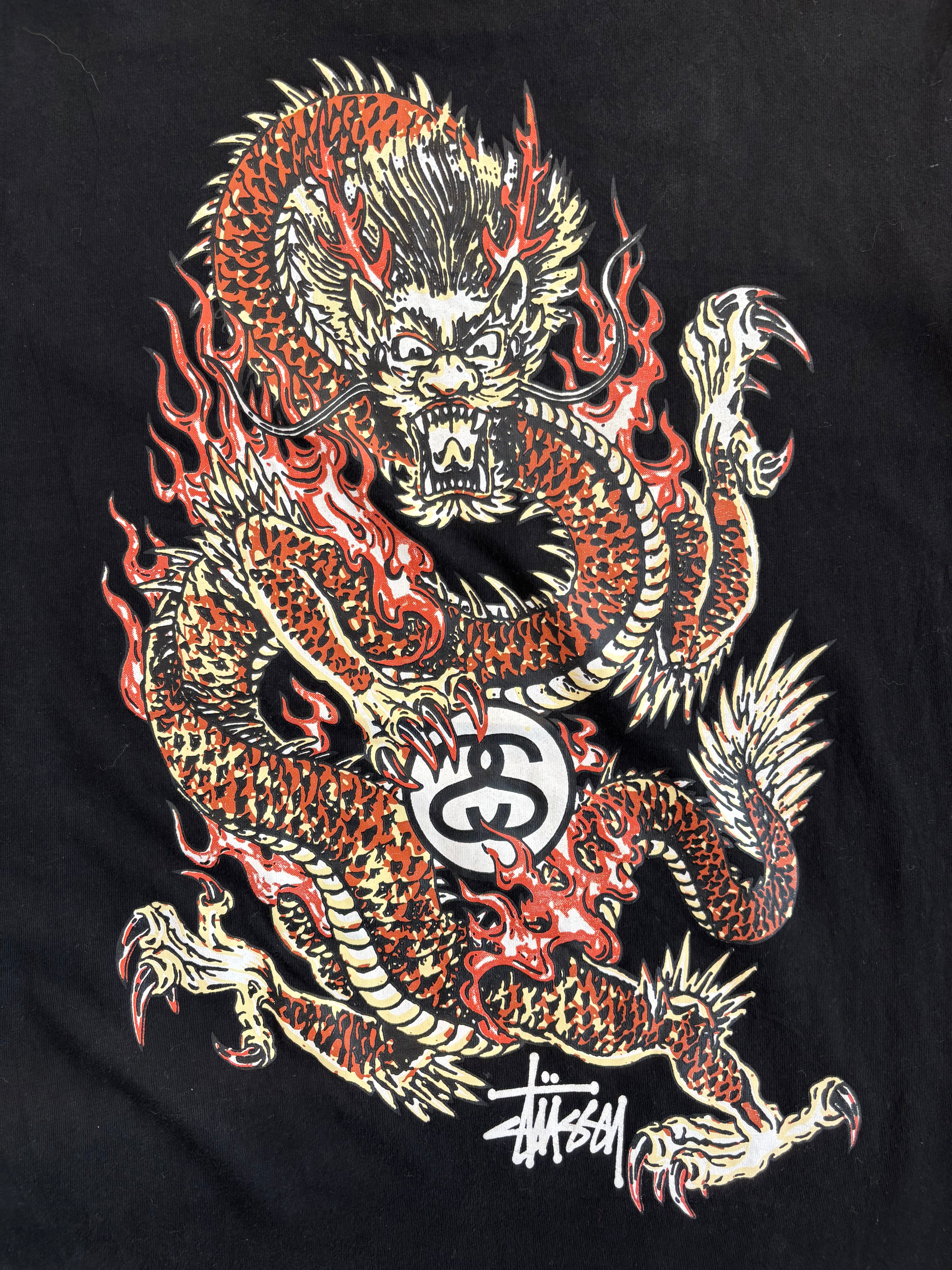 Stussy fire dragon tee