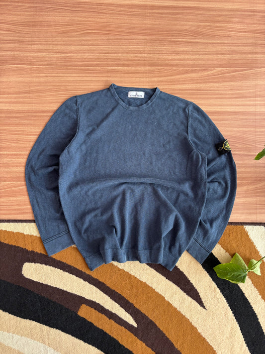 Stone Island Garment-Dyed Cotton Knit Slate Blue