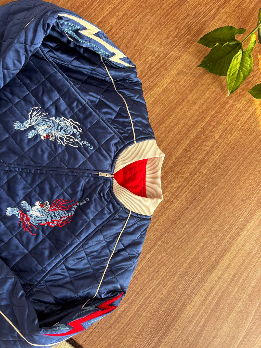 100% SILK Azuki Twin Tigers Reversible Sukajan Jacket
