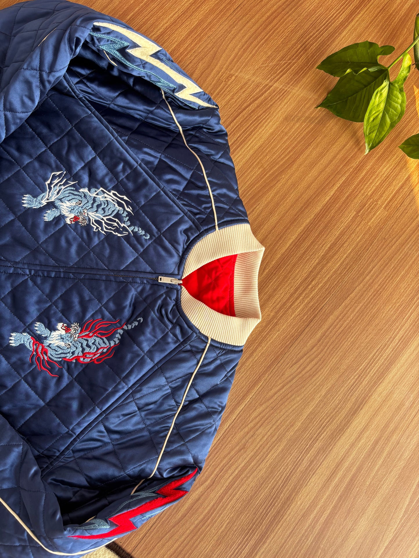 100% SILK Azuki Twin Tigers Reversible Sukajan Jacket