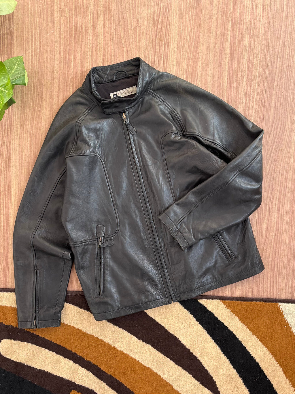 Quiksilver "Silver Edition" Leather Moto Jacket
