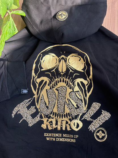 Authentic Evisu Kuro Gold Skull Rhinestone Bling